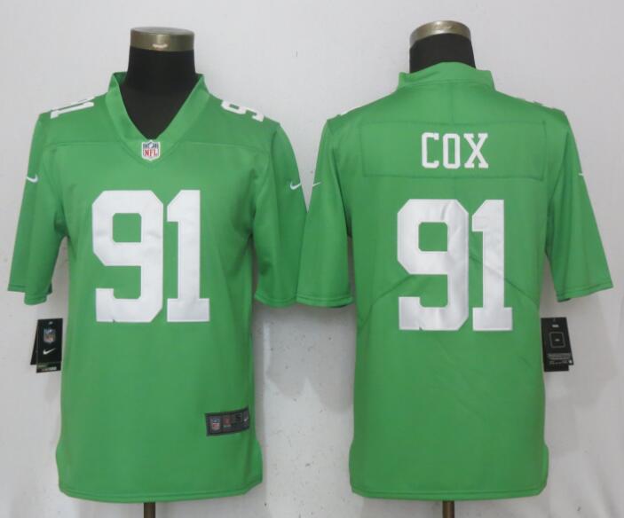 Men Philadelphia Eagles #91 Cox Wentz Green Vapor Untouchable Nike Limited NFL Jerseys